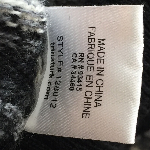 Trina Turk Women Sweater Wool Striped Turtleneck Gray Wide Sleeves 128012 Knit S - Picture 9 of 11